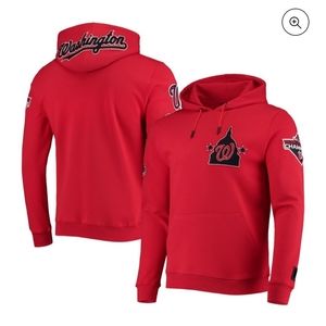 🆕MLB Washington Nationals BASEBALL Hoodie Red & Navy Size Small Adult